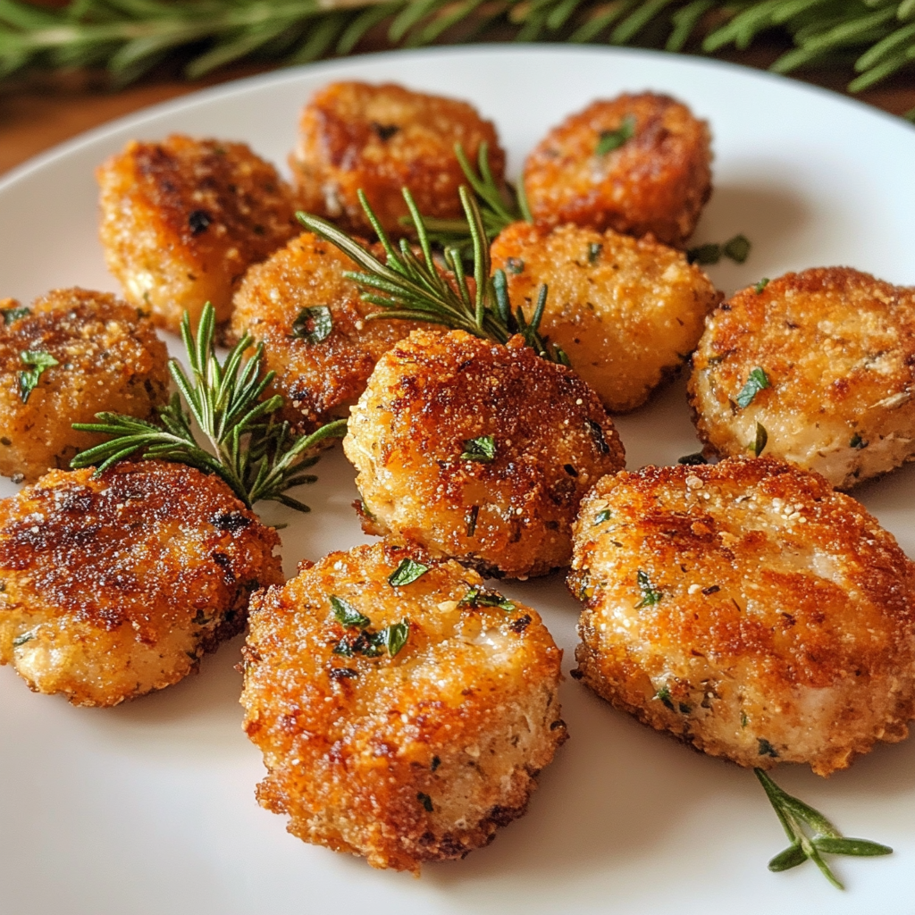 Keto nuggets made from canned chicken and herbs